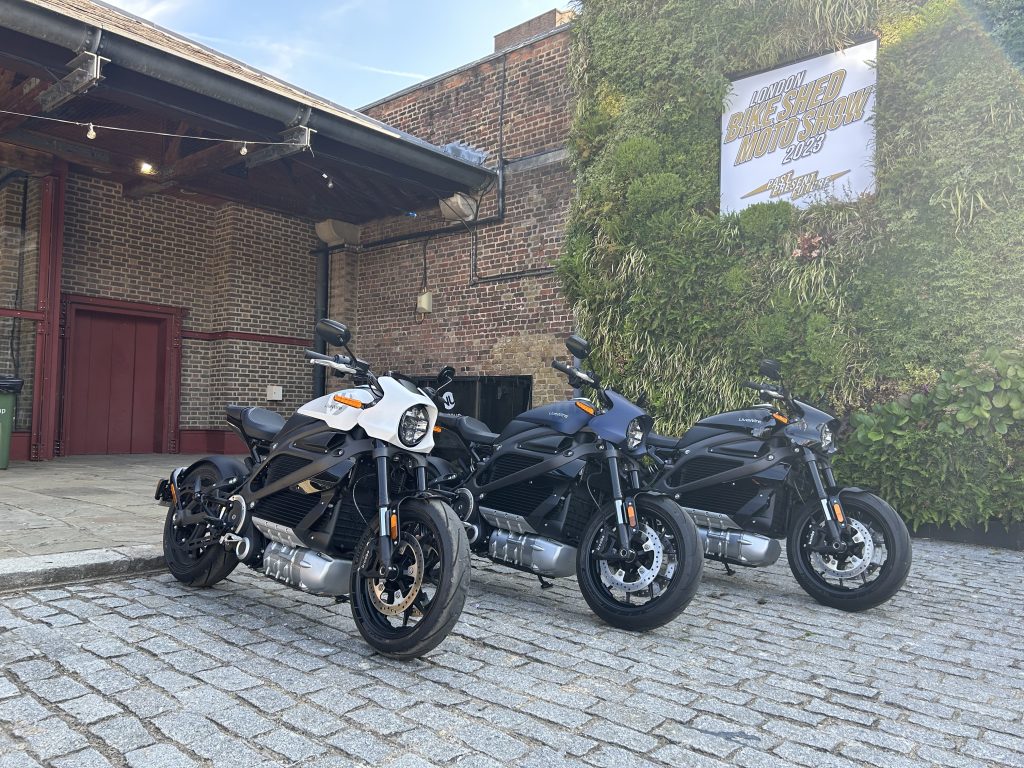 Three LiveWire electric motorbikes